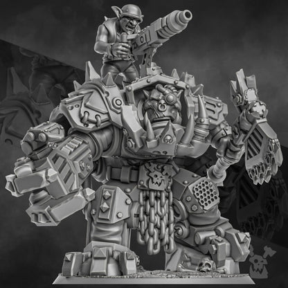 Orks Da Great Arma Boss, proxy miniature, character, 28mm heroic scale unpainted resin