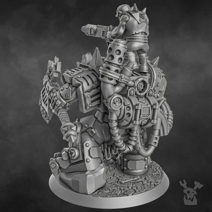 Orks Da Great Arma Boss, proxy miniature, character, 28mm heroic scale unpainted resin, view 4