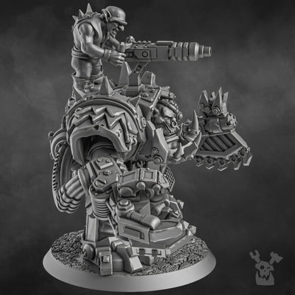 Orks Da Great Arma Boss, proxy miniature, character, 28mm heroic scale unpainted resin, view 5