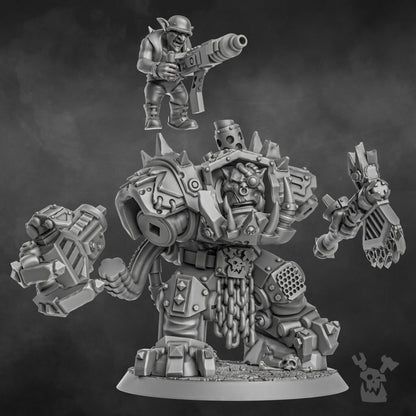 Orks Da Great Arma Boss, proxy miniature, character, 28mm heroic scale unpainted resin, view 7