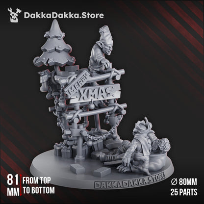 Orks Gobb Alone Vs Wet Ladz, proxy miniature, 28mm heroic scale unpainted resin