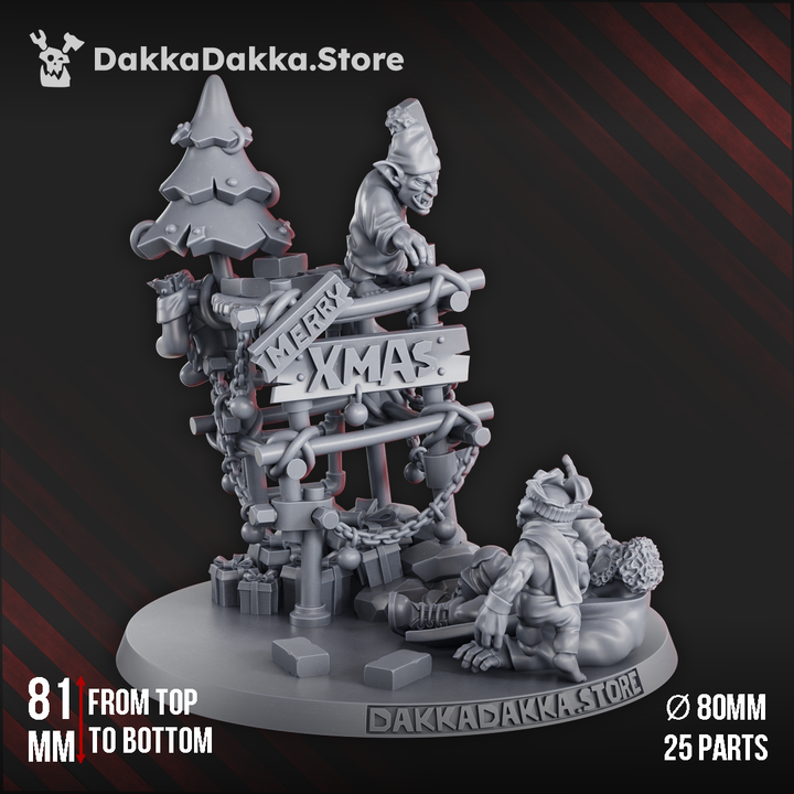 Orks Gobb Alone Vs Wet Ladz, proxy miniature, 28mm heroic scale unpainted resin, view 6