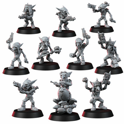 Orks Goblins Meat Squad, proxy miniature, 28mm heroic scale unpainted resin