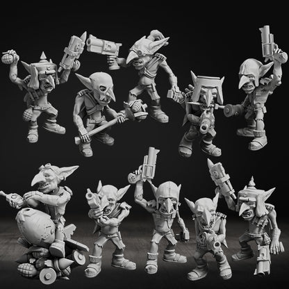 Orks Goblins Meat Squad, proxy miniature, 28mm heroic scale unpainted resin, view 3