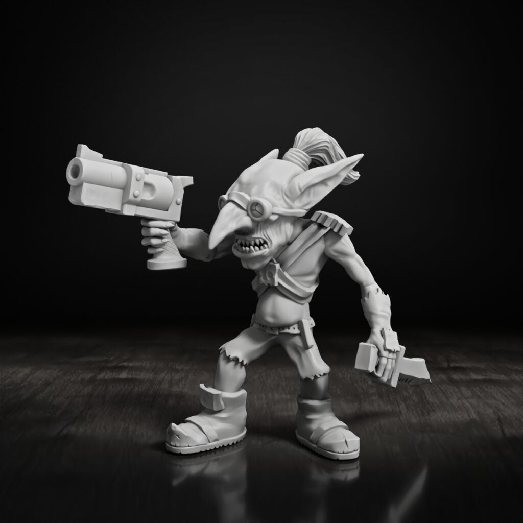 Orks Goblins Meat Squad, proxy miniature, 28mm heroic scale unpainted resin, view 4