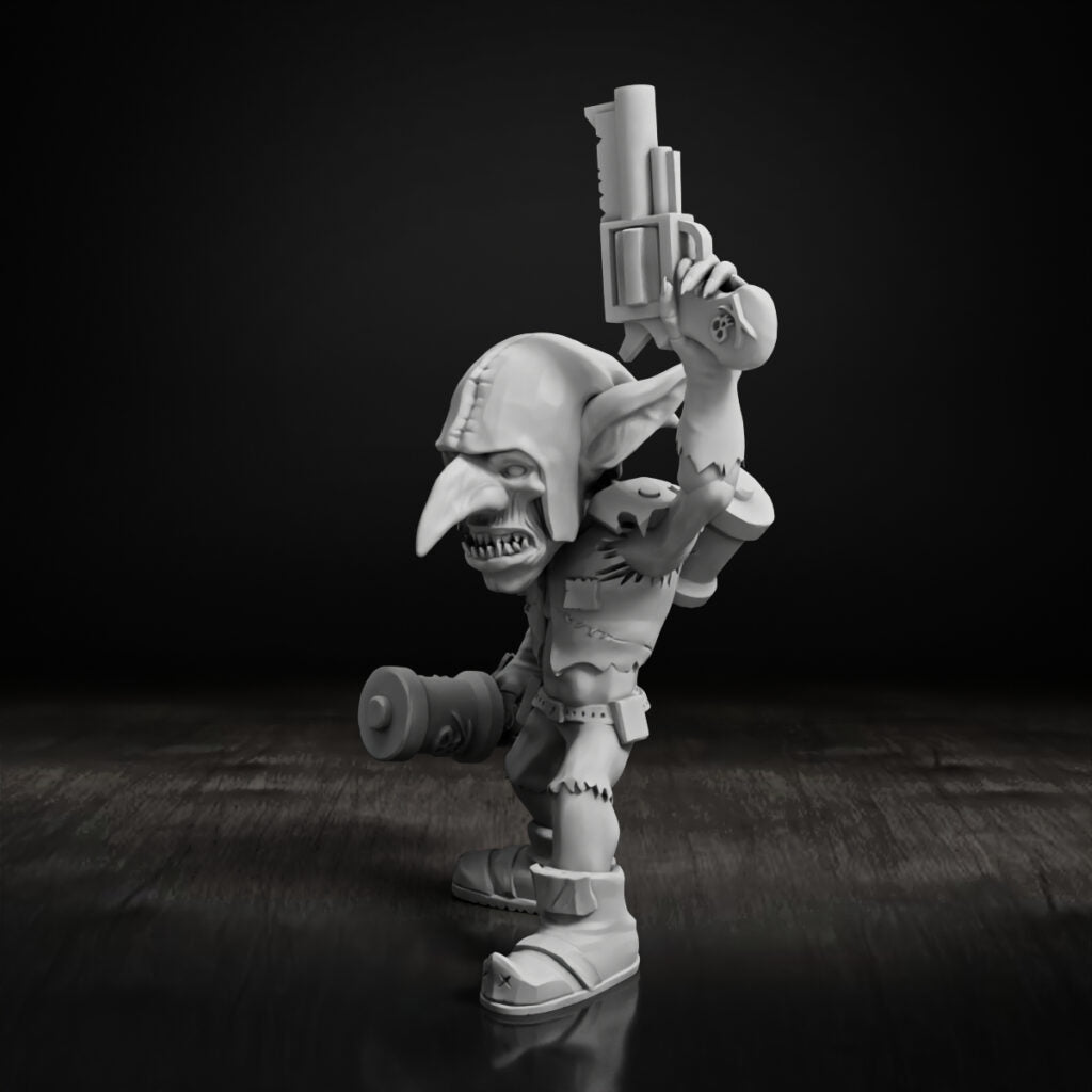 Orks Goblins Meat Squad, proxy miniature, 28mm heroic scale unpainted resin, view 5