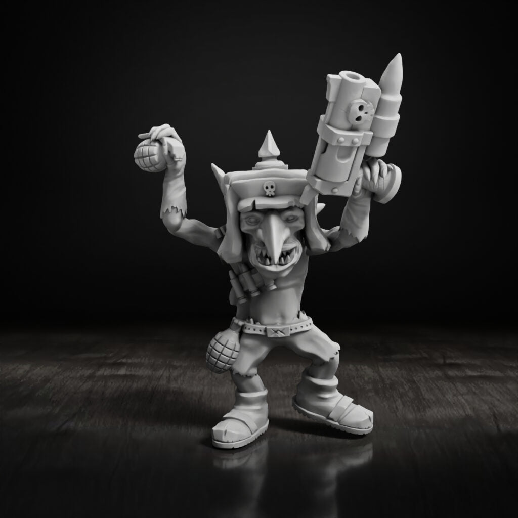 Orks Goblins Meat Squad, proxy miniature, 28mm heroic scale unpainted resin, view 7