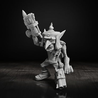 Orks Goblins Meat Squad, proxy miniature, 28mm heroic scale unpainted resin, view 9