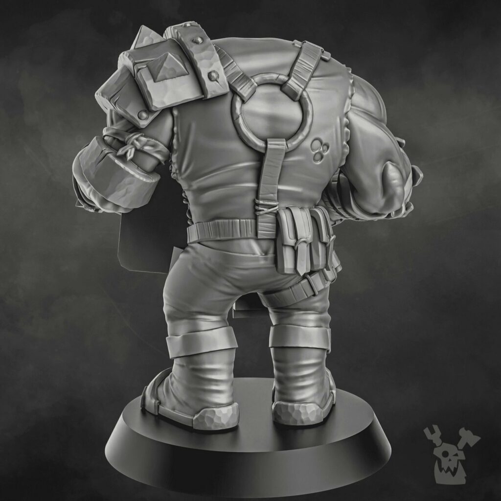 Orks Make Waaagh Not War, proxy miniature, 28mm heroic scale unpainted resin, view 5
