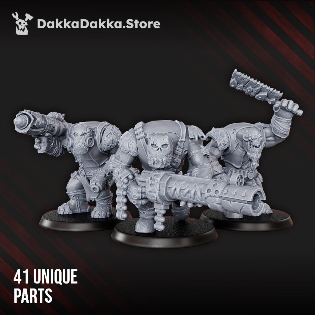 Orks Marauders Build Kit, proxy miniature, 28mm heroic scale unpainted resin, view 2