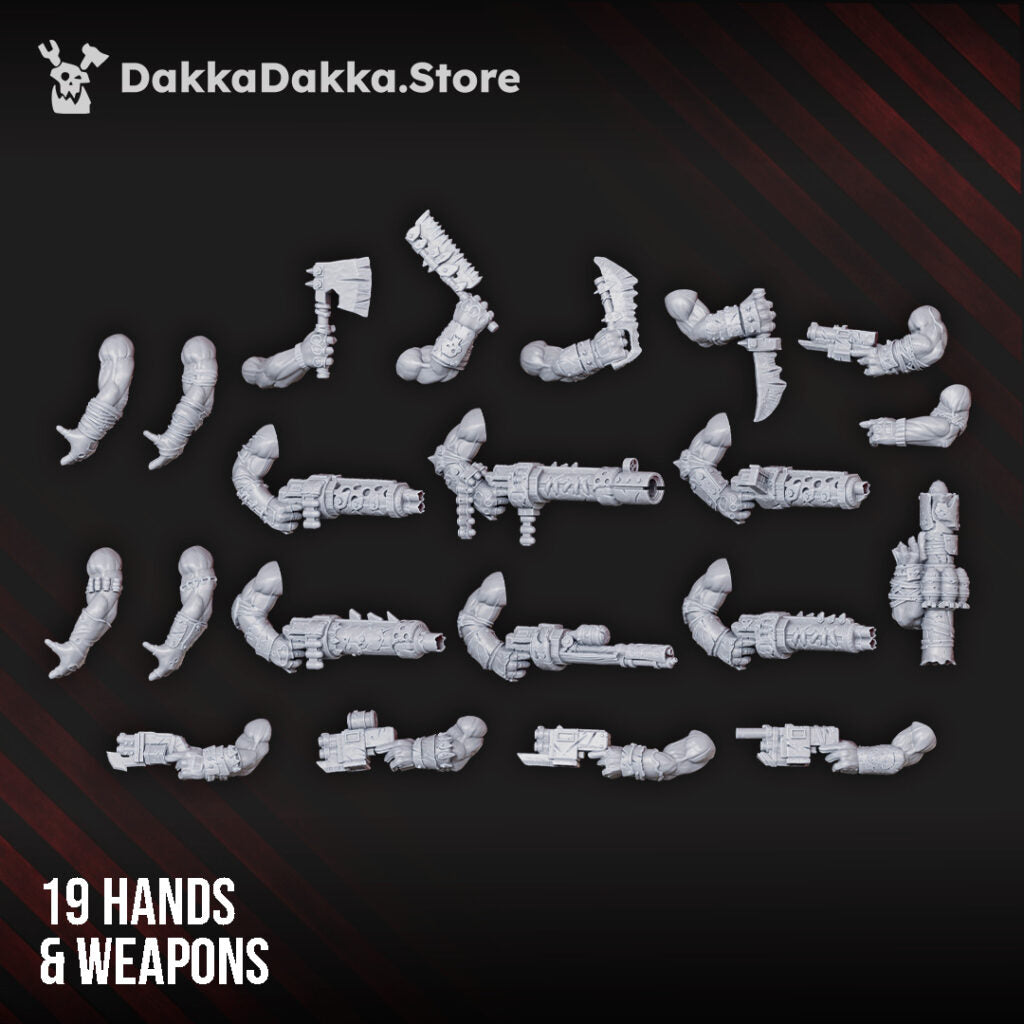 Orks Marauders Build Kit, proxy miniature, 28mm heroic scale unpainted resin, view 3