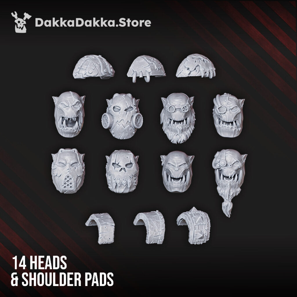 Orks Marauders Build Kit, proxy miniature, 28mm heroic scale unpainted resin, view 4