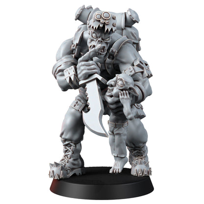 Orks Orkz Kommando Blitz Full Squad (8 Units), proxy miniature, 28mm heroic scale unpainted resin, view 9