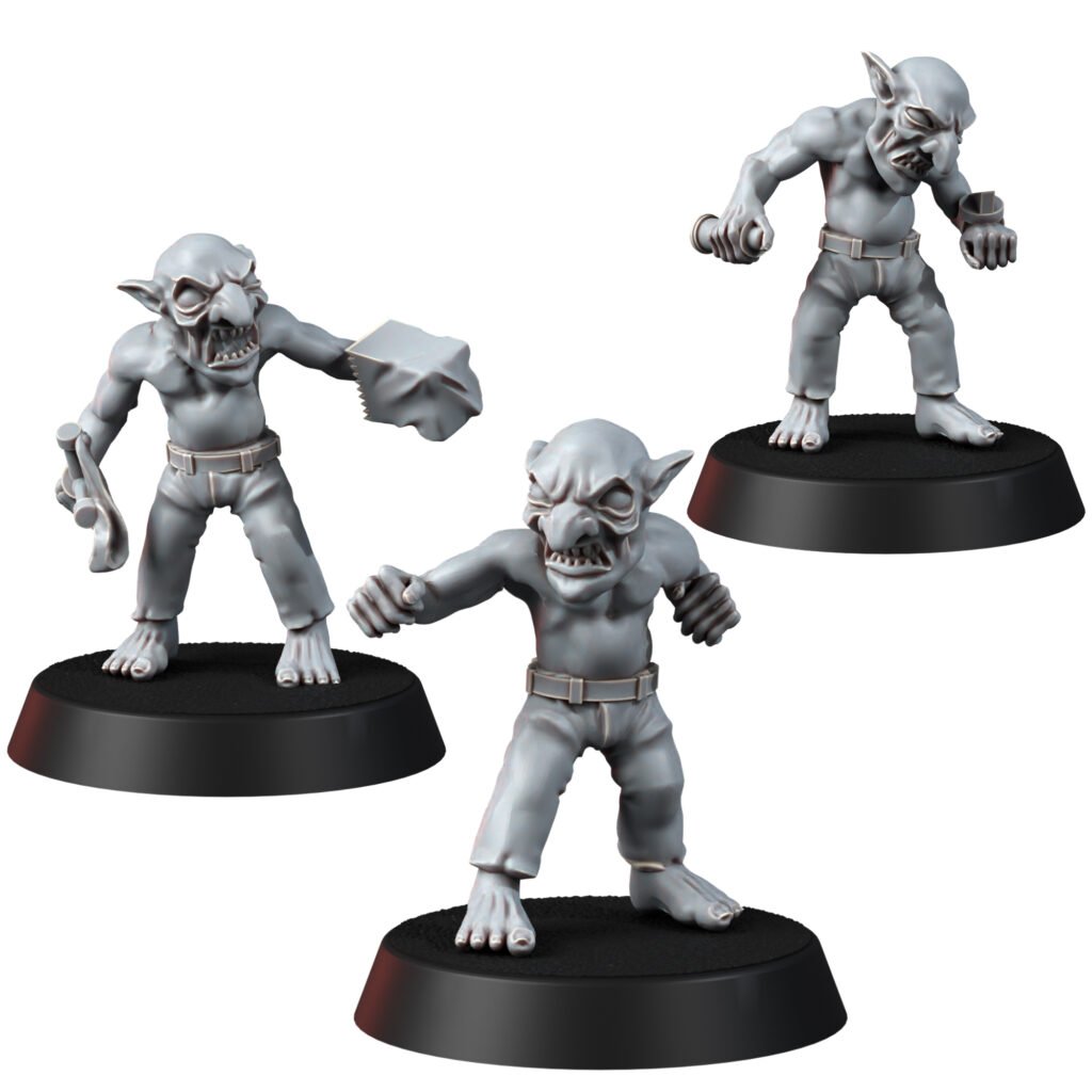 Orks Orkz Kommando Blitz Grobz (3 Units), proxy miniature, squad, 28mm heroic scale unpainted resin, view 2