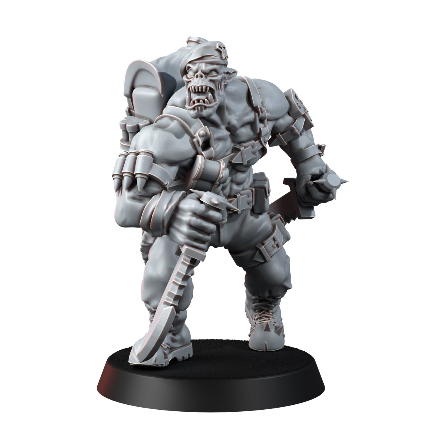 Orks Orkz Kommando Blitz Team (5 Units), proxy miniature, squad, 28mm heroic scale unpainted resin, view 3