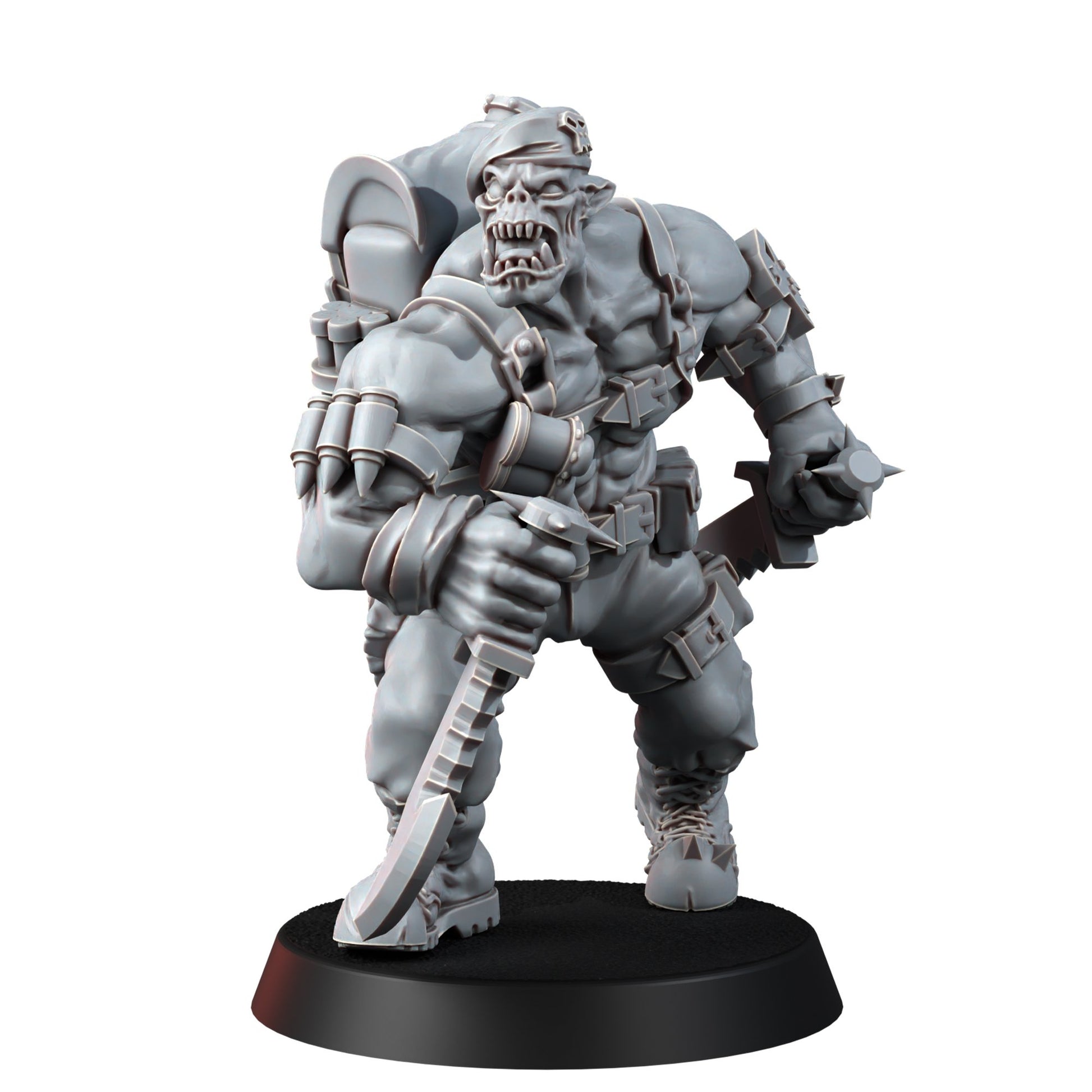 Orks Orkz Kommando Blitz Team (5 Units), proxy miniature, squad, 28mm heroic scale unpainted resin, view 3
