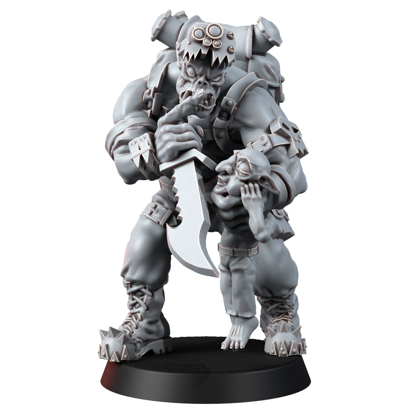 Orks Orkz Kommando Blitz Team (5 Units), proxy miniature, squad, 28mm heroic scale unpainted resin, view 4