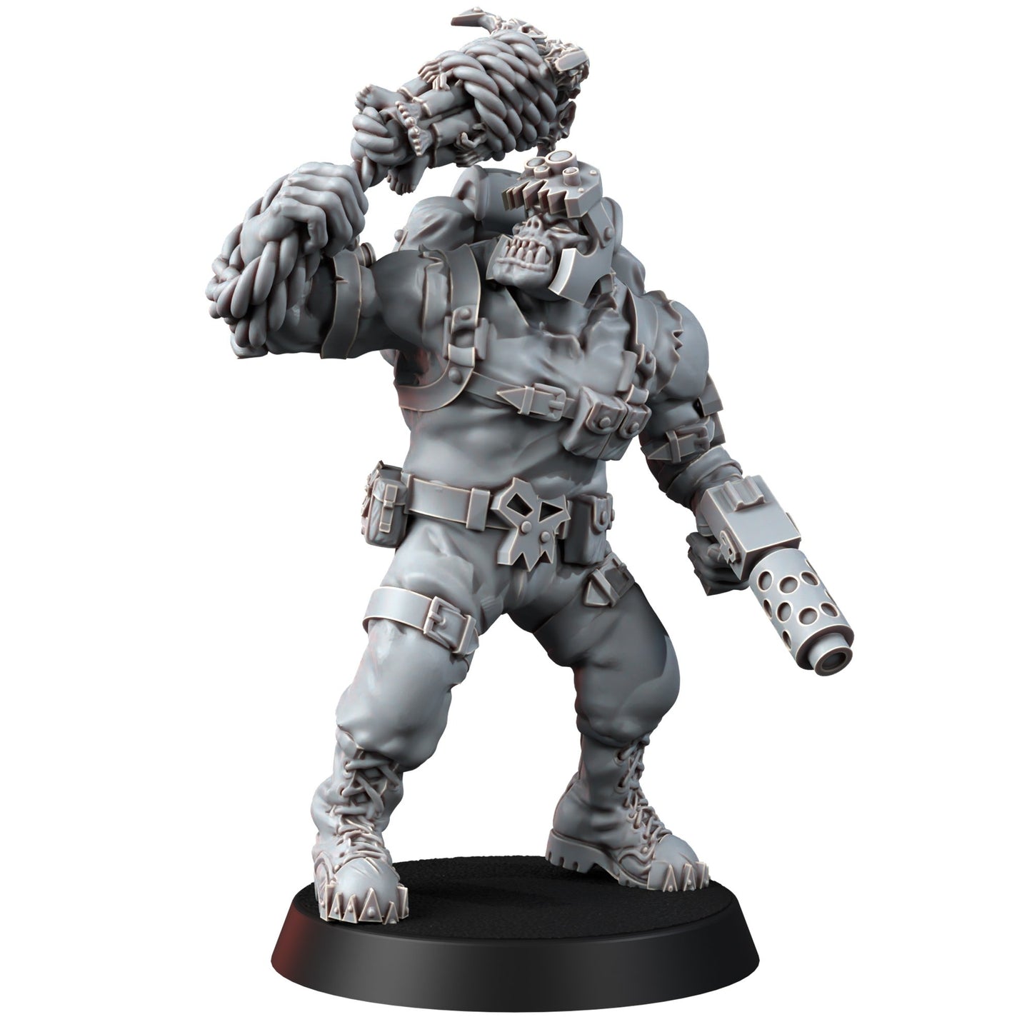 Orks Orkz Kommando Blitz Team (5 Units), proxy miniature, squad, 28mm heroic scale unpainted resin, view 6
