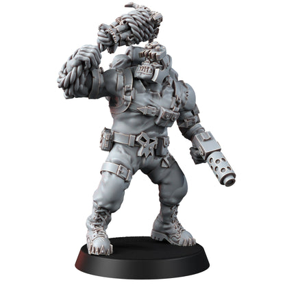 Orks Orkz Kommando Blitz Team (5 Units), proxy miniature, squad, 28mm heroic scale unpainted resin, view 6