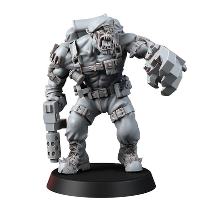 Orks Orkz Kommando Blitz Team (5 Units), proxy miniature, squad, 28mm heroic scale unpainted resin, view 7