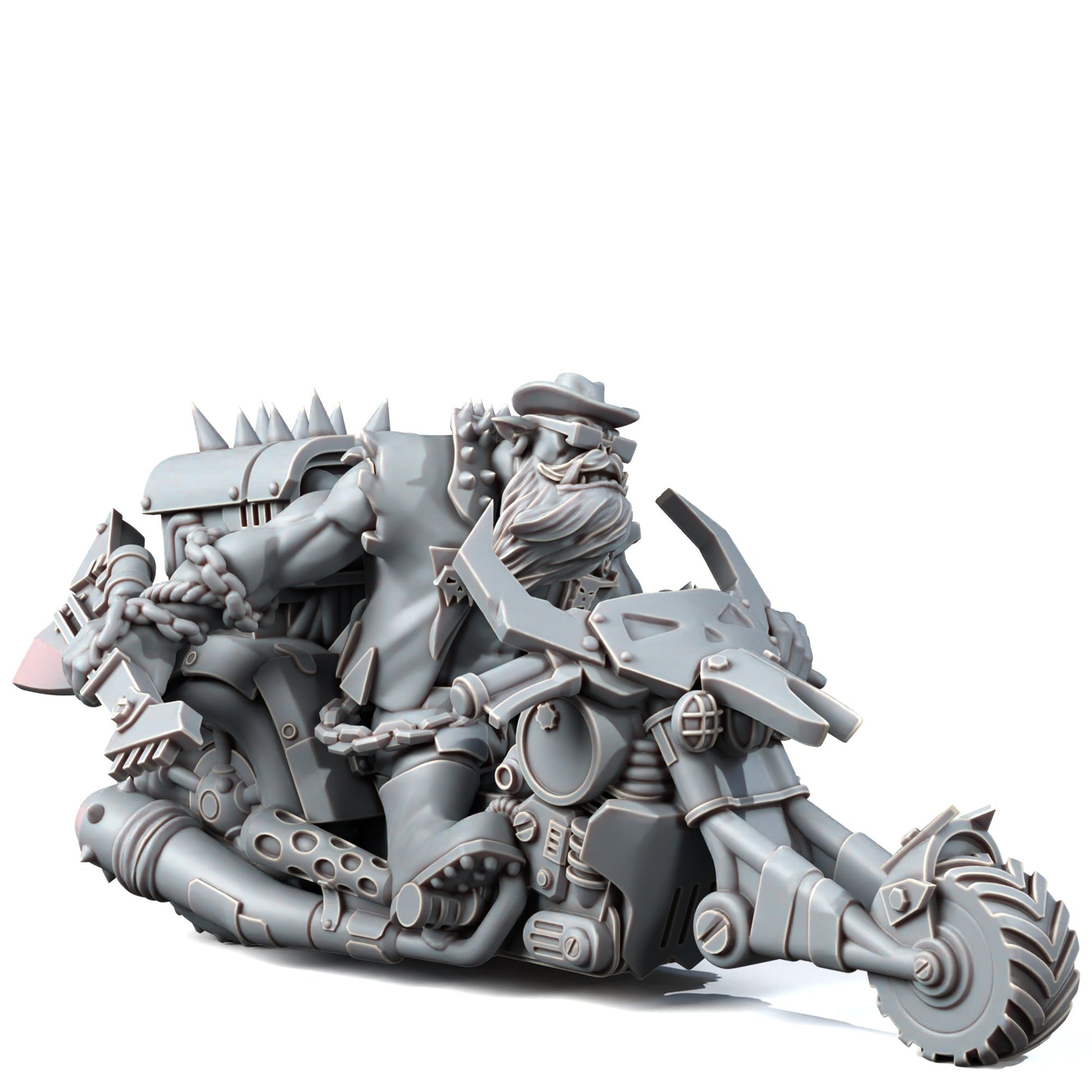 Orks Chopper Hotboyz (3 Units), proxy miniature, squad, 28mm heroic scale unpainted resin, view 3