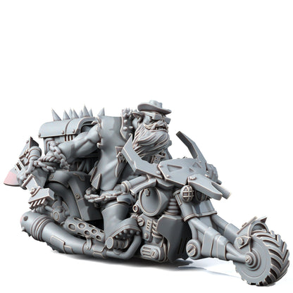 Orks Chopper Hotboyz (3 Units), proxy miniature, squad, 28mm heroic scale unpainted resin, view 3