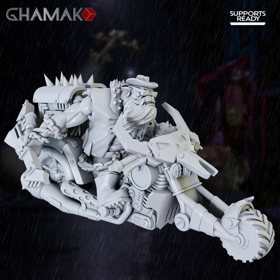 Orks Chopper Hotboyz (3 Units), proxy miniature, squad, 28mm heroic scale unpainted resin, view 6