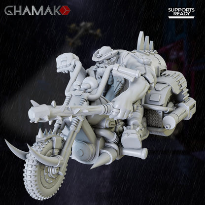 Orks Chopper Hotboyz (3 Units), proxy miniature, squad, 28mm heroic scale unpainted resin, view 8