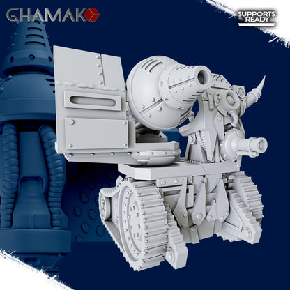 Orks Kaboom Kannon, proxy miniature, 28mm heroic scale unpainted resin, view 3