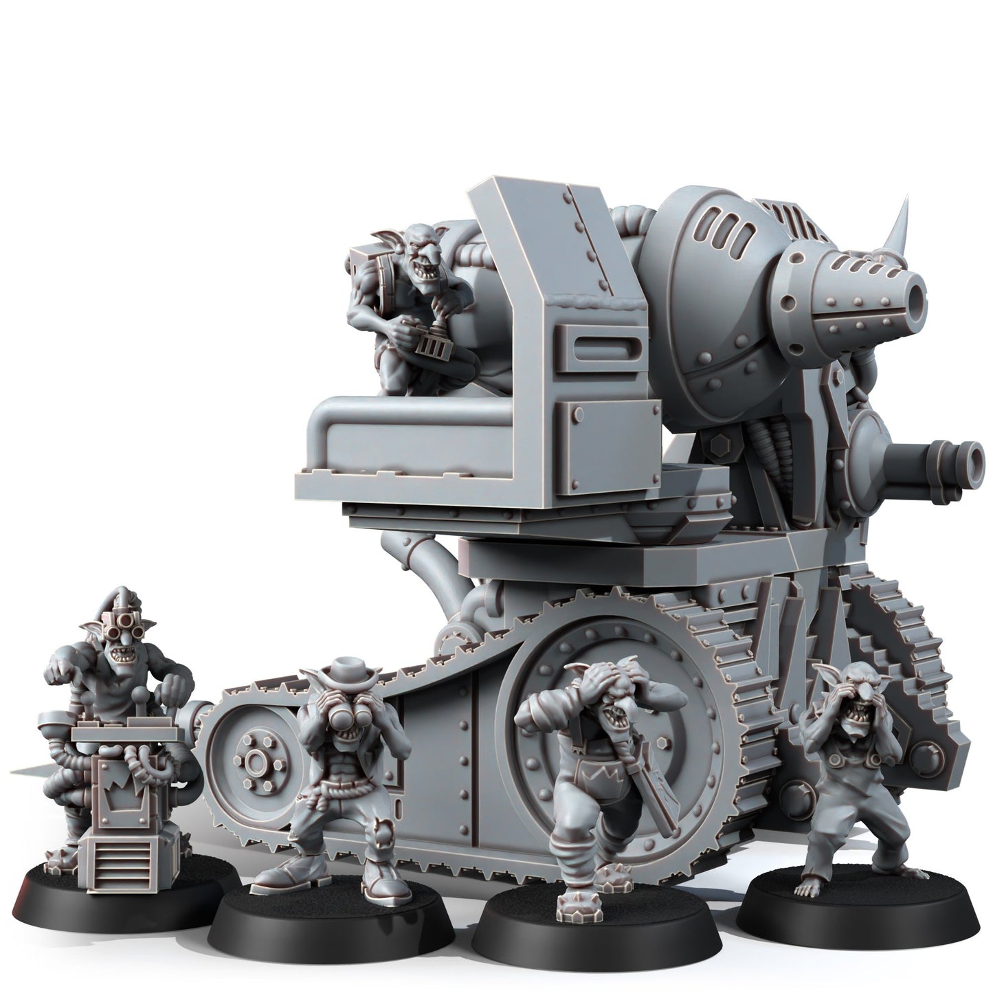 Orks Kaboom Kannon, proxy miniature, 28mm heroic scale unpainted resin, view 4