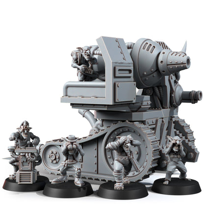 Orks Kaboom Kannon, proxy miniature, 28mm heroic scale unpainted resin, view 4