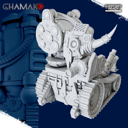 Orks Kannon Argh, proxy miniature, 28mm heroic scale unpainted resin, view 3