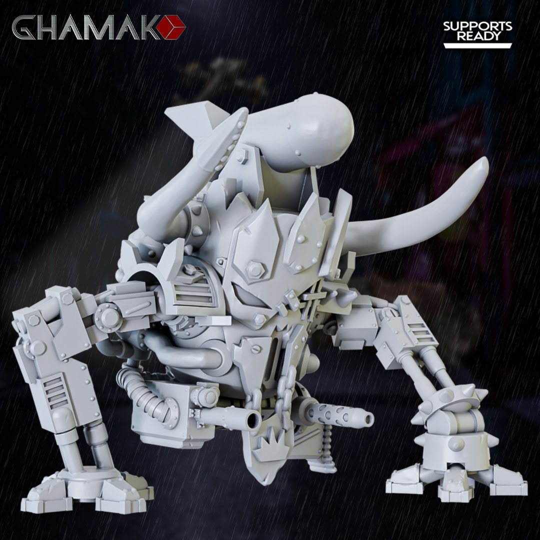 Orks Killa Kan 02, proxy miniature, 28mm heroic scale unpainted resin, view 2