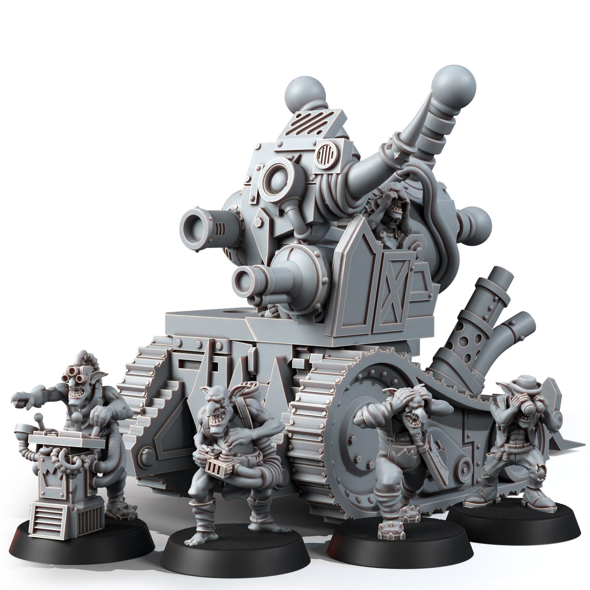 Orks Zcald Kannon, proxy miniature, 28mm heroic scale unpainted resin, view 4