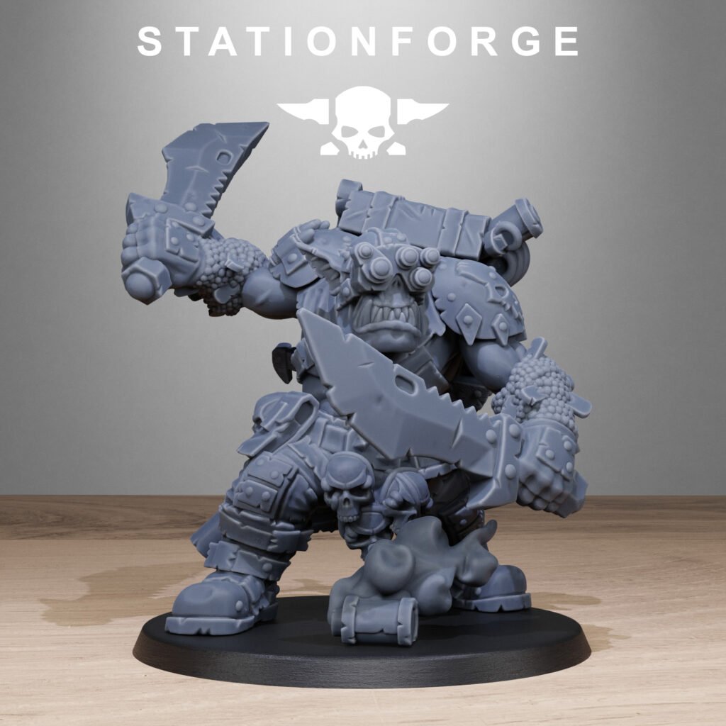 Orks Assassin, proxy miniature, scout, 28mm heroic scale unpainted resin, view 3