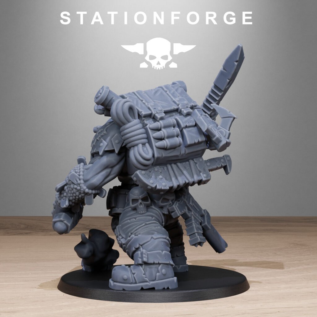Orks Assassin, proxy miniature, scout, 28mm heroic scale unpainted resin, view 4