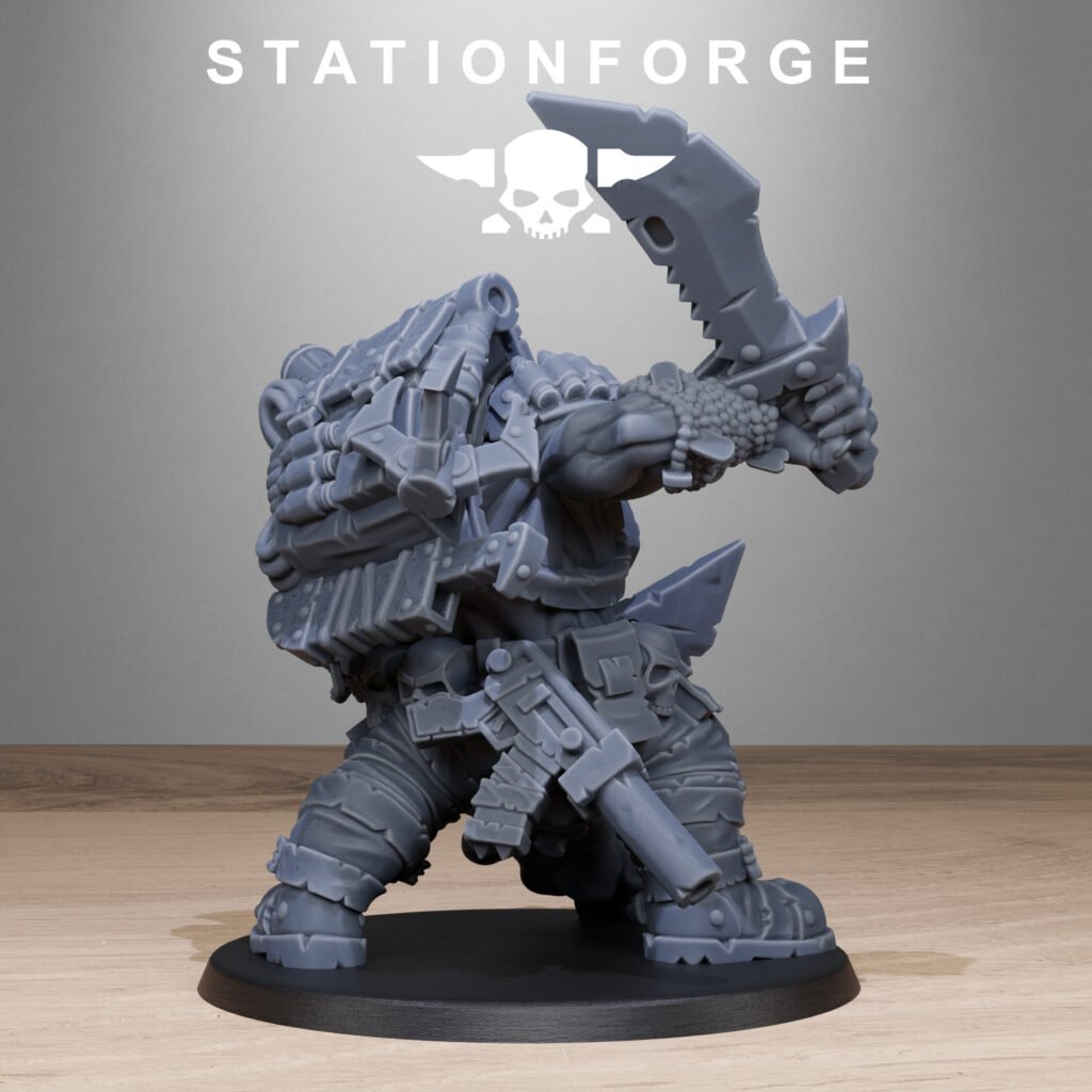 Orks Assassin, proxy miniature, scout, 28mm heroic scale unpainted resin, view 5