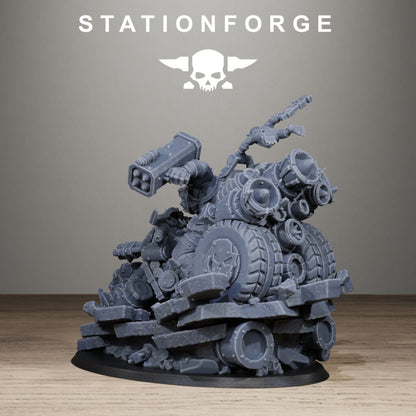 Orks Biker Boss, proxy miniature, character, 28mm heroic scale unpainted resin, view 4