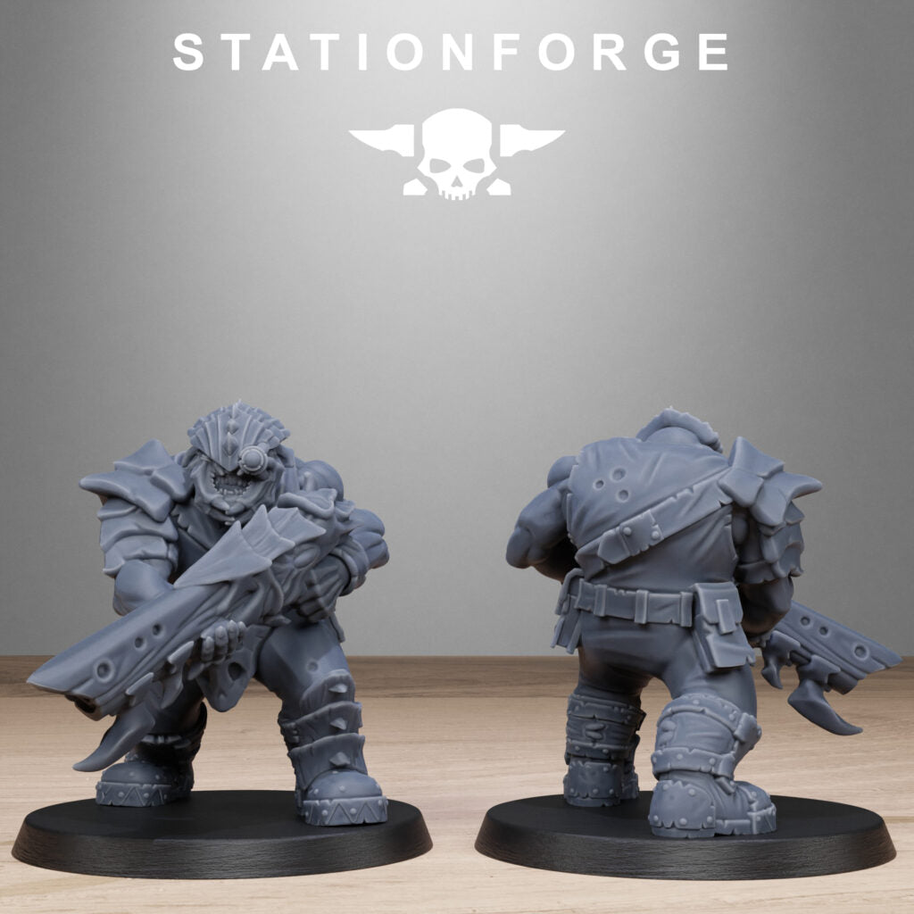 Orks Biotech Looters, proxy miniature, 28mm heroic scale unpainted resin, view 4