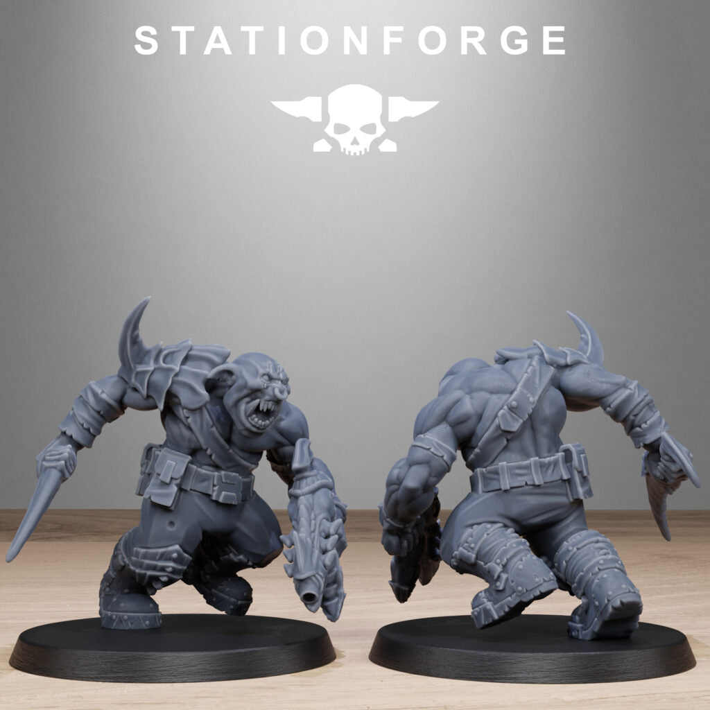 Orks Biotech Looters, proxy miniature, 28mm heroic scale unpainted resin, view 9