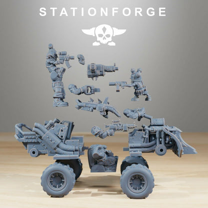 Orks Buggy, proxy miniature, vehicle, 28mm heroic scale unpainted resin, view 4