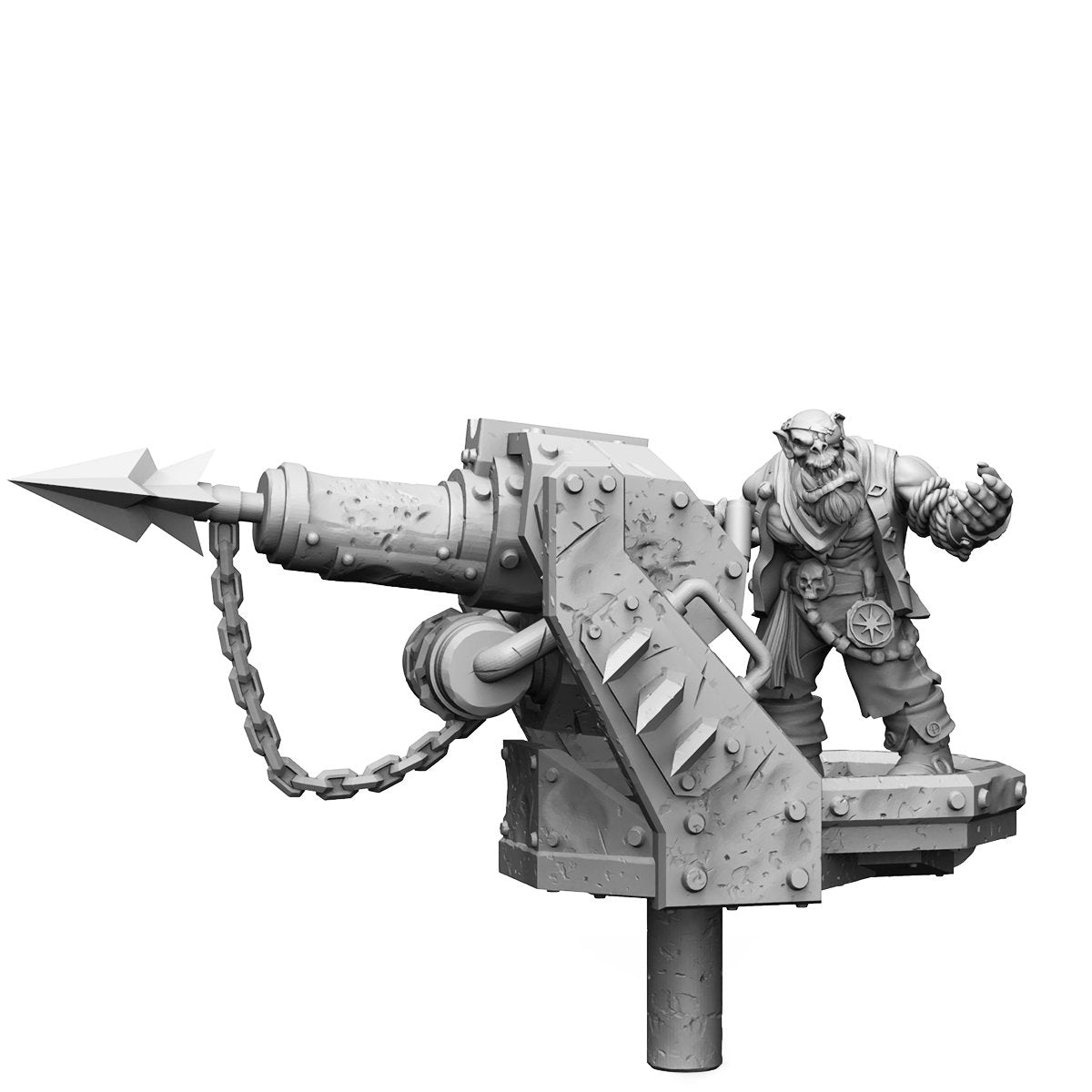 Orks Death Harpoon Turret, resin conversion bits, artillery, 28mm heroic scale unpainted resin, view 3