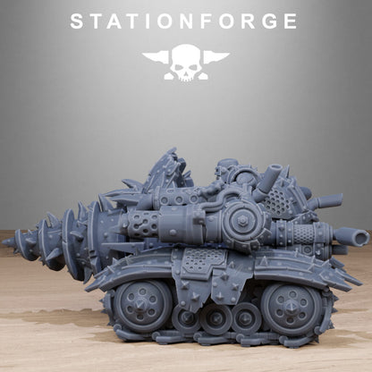 Orks Drill, proxy miniature, 28mm heroic scale unpainted resin, view 4