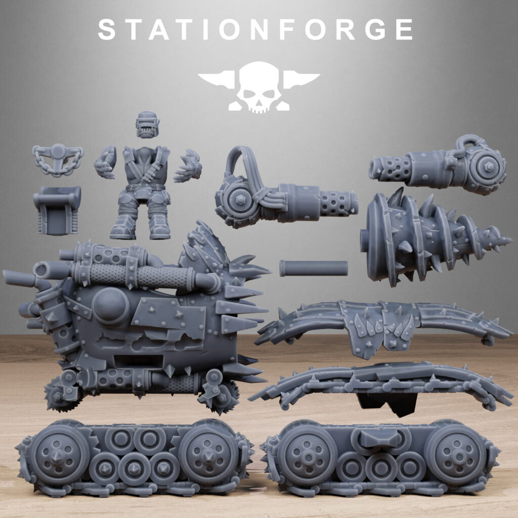 Orks Drill, proxy miniature, 28mm heroic scale unpainted resin, view 9