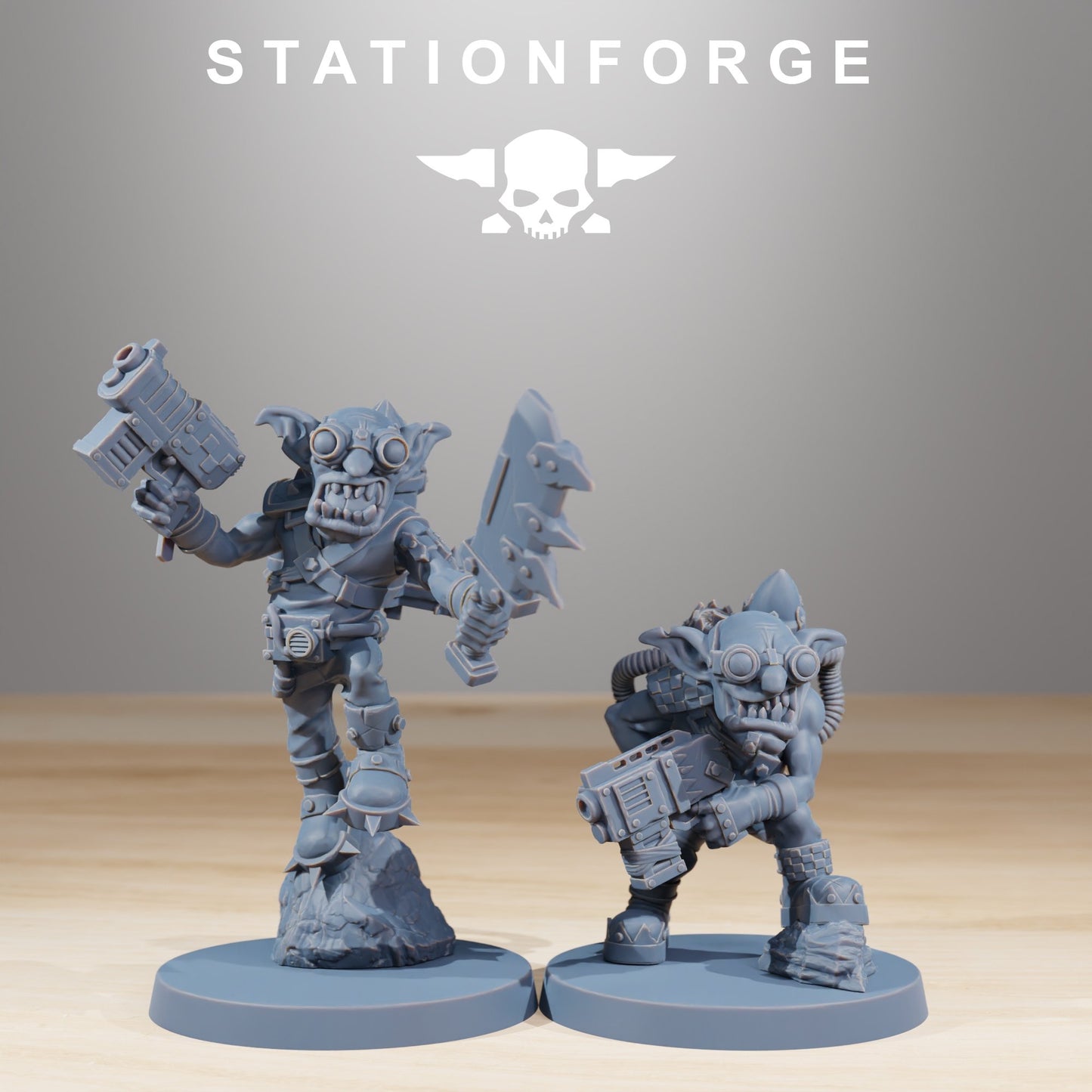 Orks Gobs Jetsters (10 Units), proxy miniature, squad, 28mm heroic scale unpainted resin, view 3