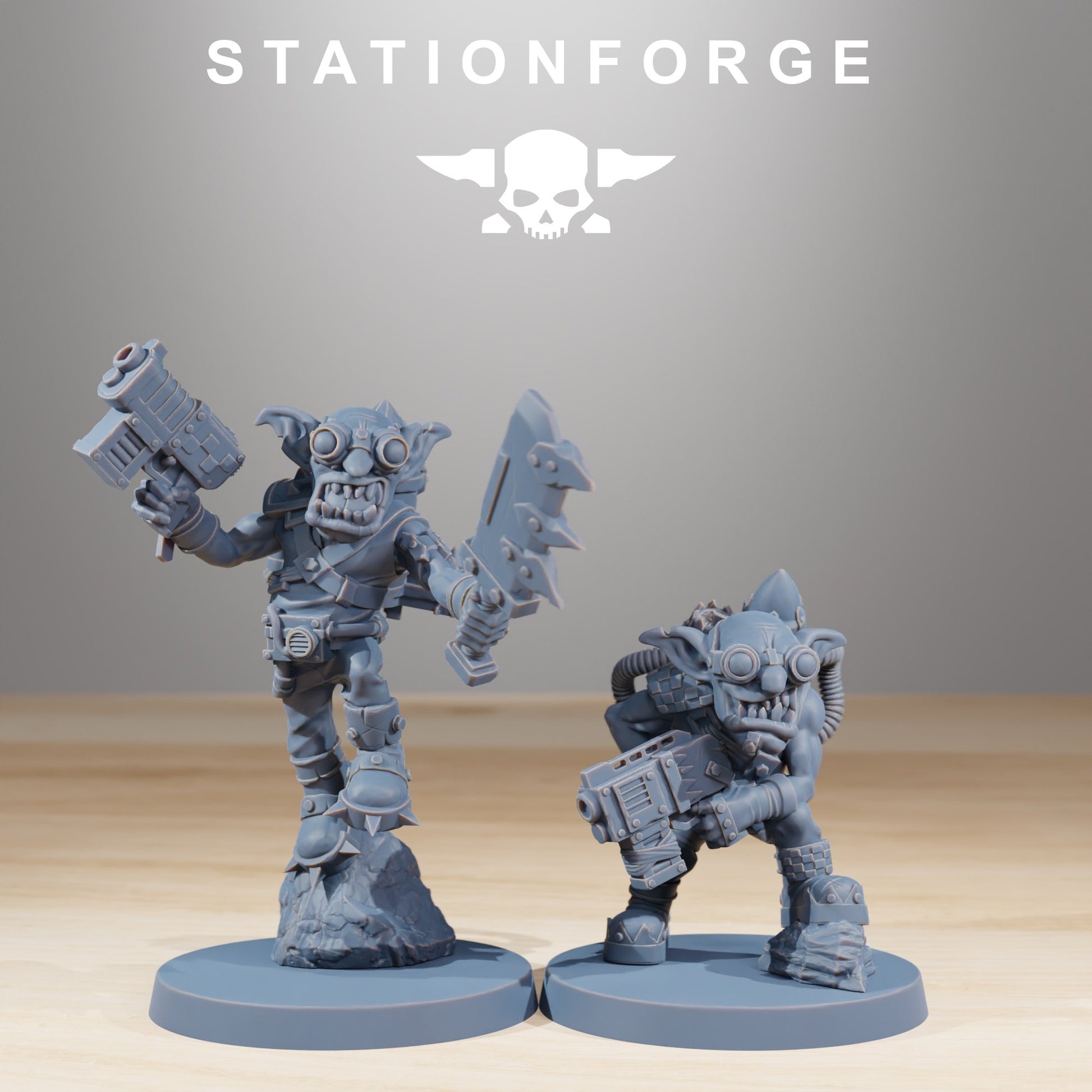 Orks Gobs Jetsters (10 Units), proxy miniature, squad, 28mm heroic scale unpainted resin, view 3