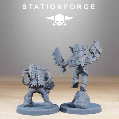 Orks Gobs Jetsters (10 Units), proxy miniature, squad, 28mm heroic scale unpainted resin, view 4