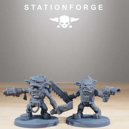 Orks Gobs Jetsters (10 Units), proxy miniature, squad, 28mm heroic scale unpainted resin, view 5