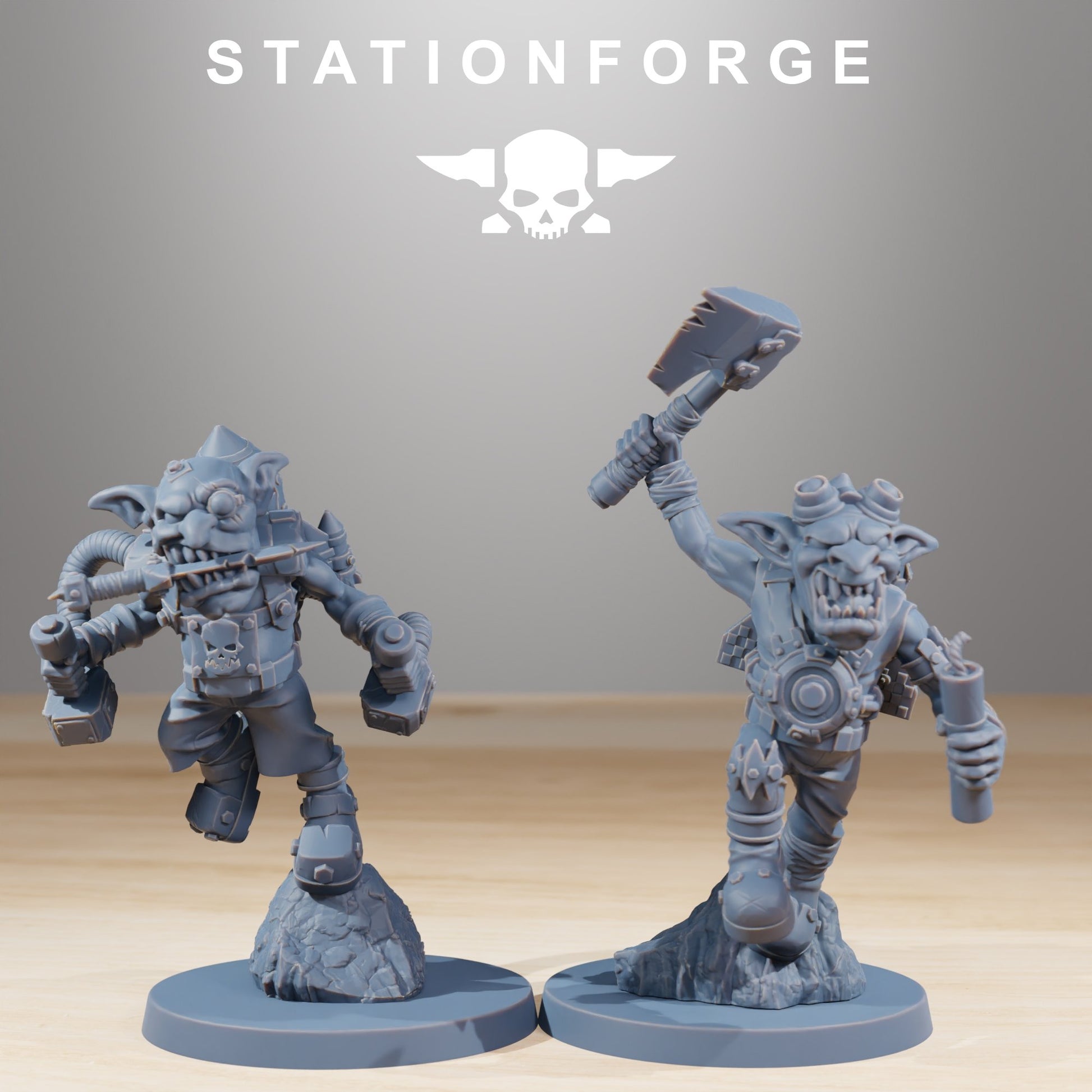 Orks Gobs Jetsters (10 Units), proxy miniature, squad, 28mm heroic scale unpainted resin, view 6