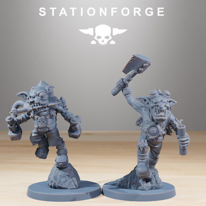 Orks Gobs Jetsters (10 Units), proxy miniature, squad, 28mm heroic scale unpainted resin, view 6